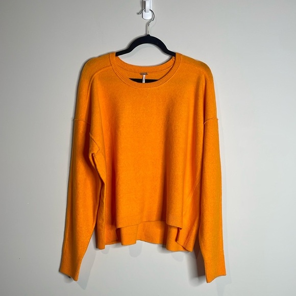 Free People | Women’s Orange Luna Pullover Size Large NWT - Picture 1 of 6